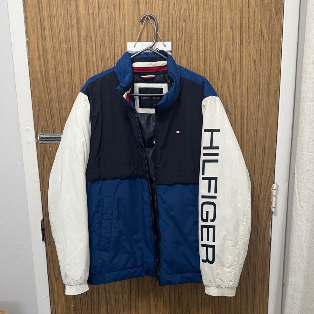 Tommy Hilfiger Men's Navy and White Windbreaker